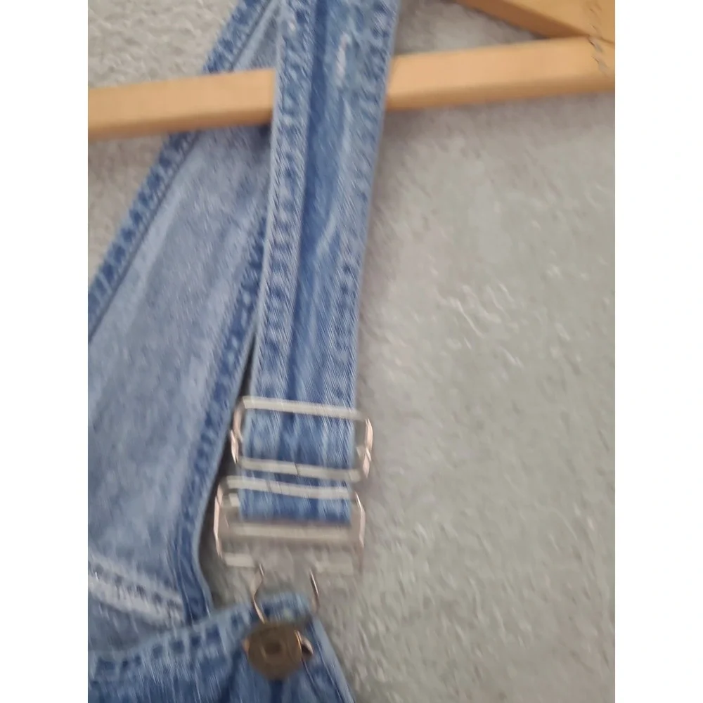 Vintage 90's Bill Blass Jeans Denim‎ Overall Shorts Women's Sz S Blue Distressed